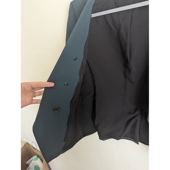 Veronica Beard Empire dickey blazer size 8 teal double breasted $695 - Picture 6 of 9